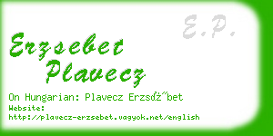 erzsebet plavecz business card
